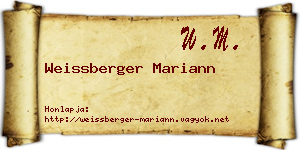 Weissberger Mariann névjegykártya