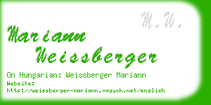 mariann weissberger business card